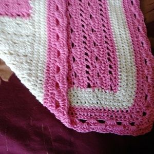 Baby blanket Carnations and Cream 28" L - 24"W